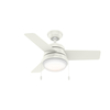 Hunter CEILING FAN 1LT WHT 36"" 59301